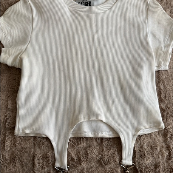 The Ragged Priest White Ribbed Top - Picture 3 of 4